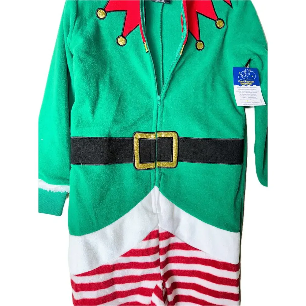 New Kids 4/5‎ Unisex Boys Girls Matching Elf One Piece Pajamas Outfit Christmas